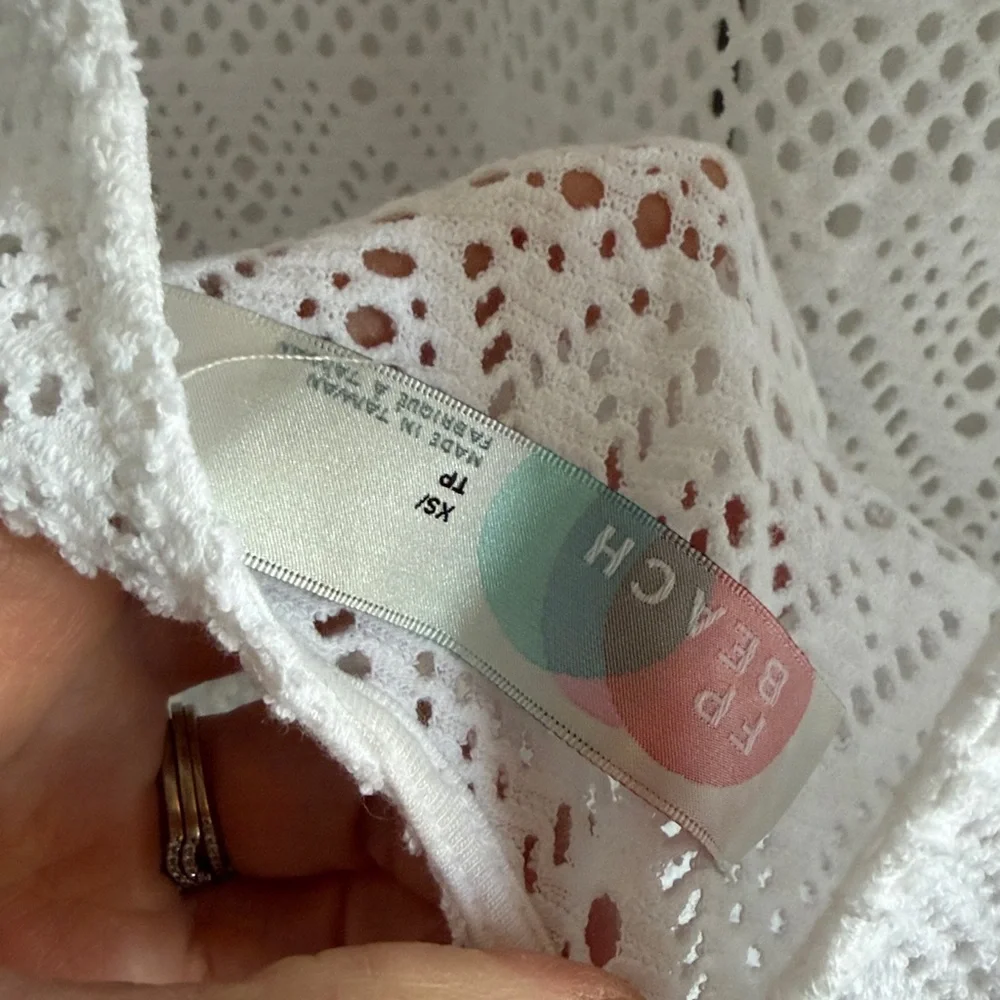 Free People Beach White Eyelet Bell Sleeve Cover Up Dress Size XS - Picture 6 of 9